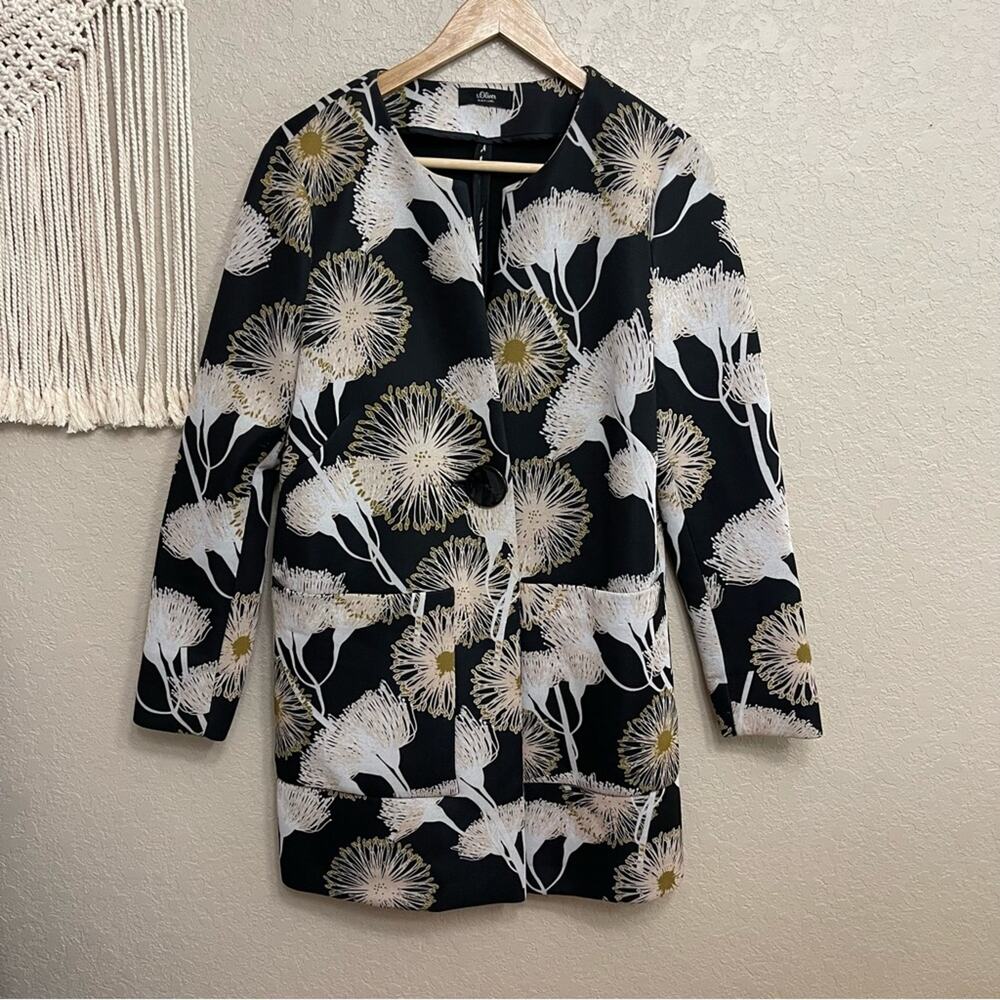 S. Oliver black label womens sz 8 artsy floral coat